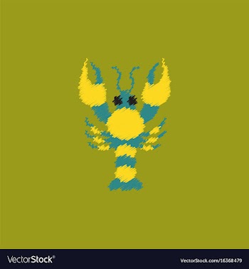 Lobster in hatching style vector image