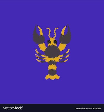 Lobster in hatching style vector image