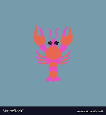 Lobster in hatching style vector image