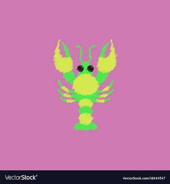 Lobster in hatching style vector image