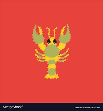 Lobster in hatching style vector image