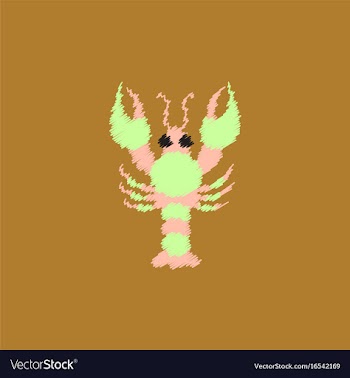 Lobster in hatching style vector image