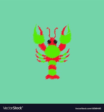 Lobster in hatching style vector image