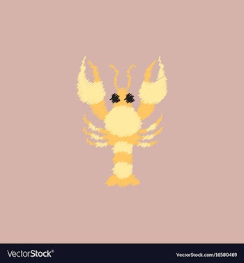 Lobster in hatching style vector image