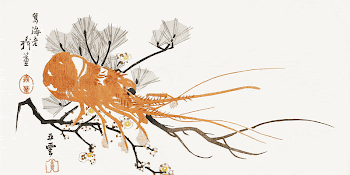 Lobster on a plum and | Free Photo Illustration - rawpixel