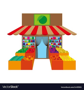 Local fruit and vegetables store building vector image