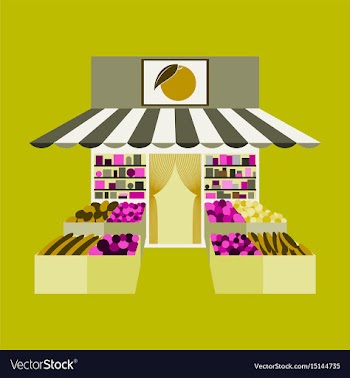 Local fruit and vegetables store building vector image