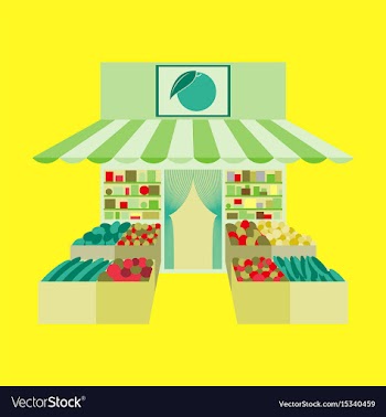 Local fruit and vegetables store building vector image
