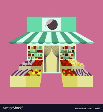Local fruit and vegetables store building vector image