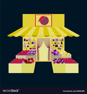 Local fruit and vegetables store building vector image