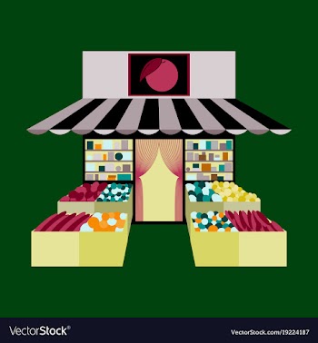 Local fruit and vegetables store building vector image