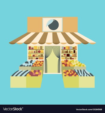 Local fruit and vegetables store building vector image