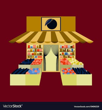 Local fruit and vegetables store building vector image