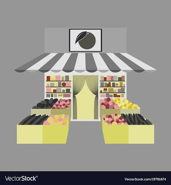 Local fruit and vegetables store building vector image