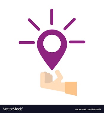 Location icon hand pin sign isolated on white vector image