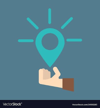Location icon hand pin sign isolated on white vector image