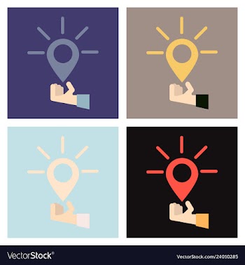 Location icon hand pin sign isolated on white vector image
