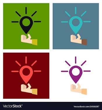 Location icon hand pin sign isolated on white vector image
