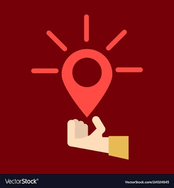Location icon hand pin sign isolated on white vector image