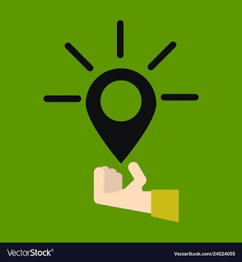 Location icon hand pin sign isolated on white vector image