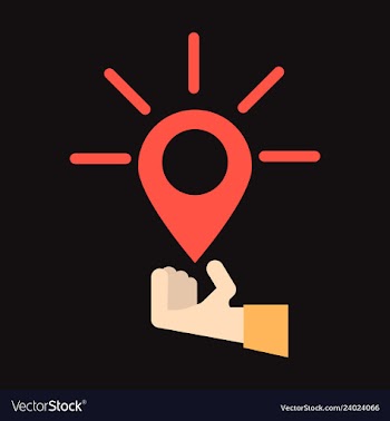 Location icon hand pin sign isolated on white vector image