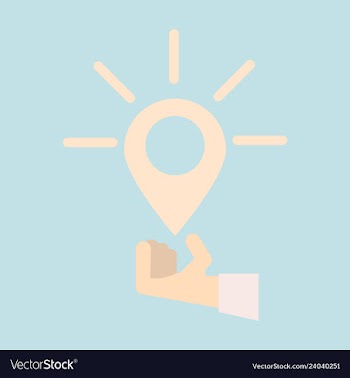 Location icon hand pin sign isolated on white vector image