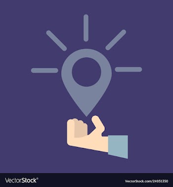Location icon hand pin sign isolated on white vector image