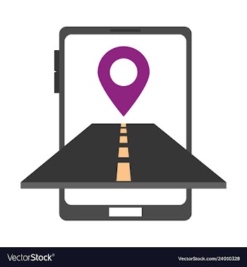 Location icon onroad inmobile phone flat style vector image