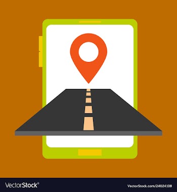 Location icon onroad inmobile phone flat style vector image