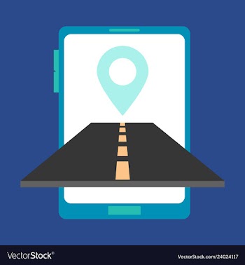 Location icon onroad inmobile phone flat style vector image