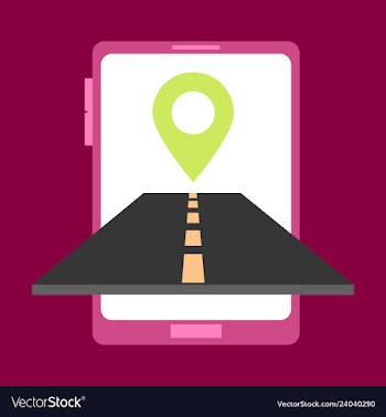 Location icon onroad inmobile phone flat style vector image