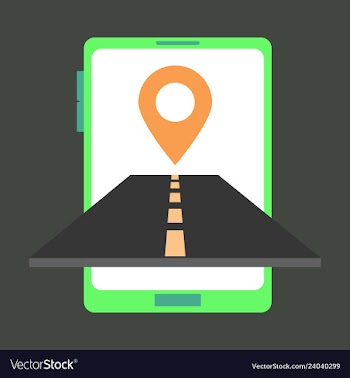 Location icon onroad inmobile phone flat style vector image