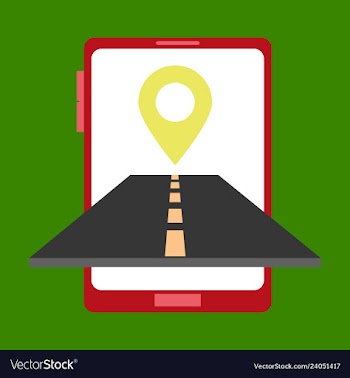 Location icon onroad inmobile phone flat style vector image