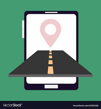 Location icon onroad inmobile phone flat style vector image