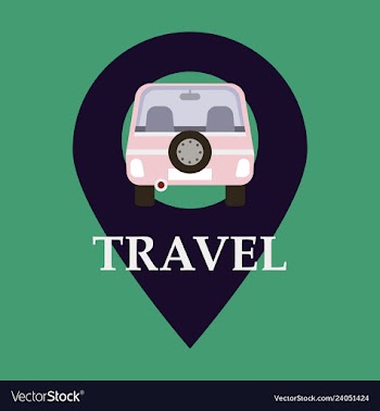 Location icon with car flat style for graphic vector image