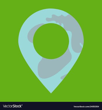 Location on globe pin on globe simple black icon vector image