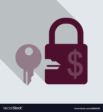 Lock and key icon in flat style with shadow vector image