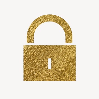 Lock, privacy gold icon, glittery | Free Icons - rawpixel