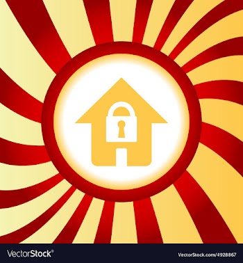Locked house abstract icon vector image