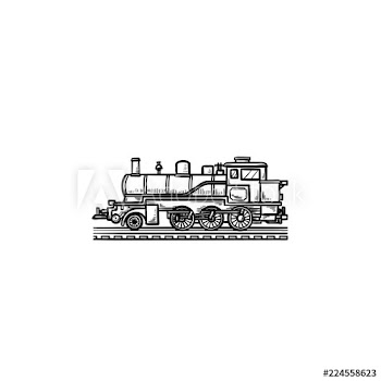 Locomotive hand drawn outline doodle icon