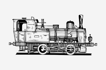Locomotive train drawing, vintage transportation | Free Photo - rawpixel