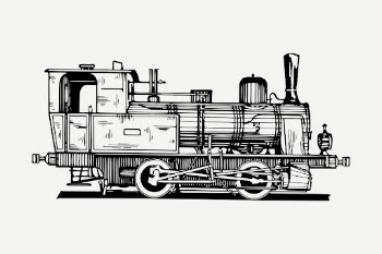 Locomotive train drawing, vintage transportation | Free PSD - rawpixel
