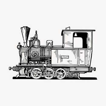 Locomotive train drawing, vintage transportation | Free Vector - rawpixel