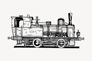 Locomotive train drawing, vintage transportation | Free Vector - rawpixel