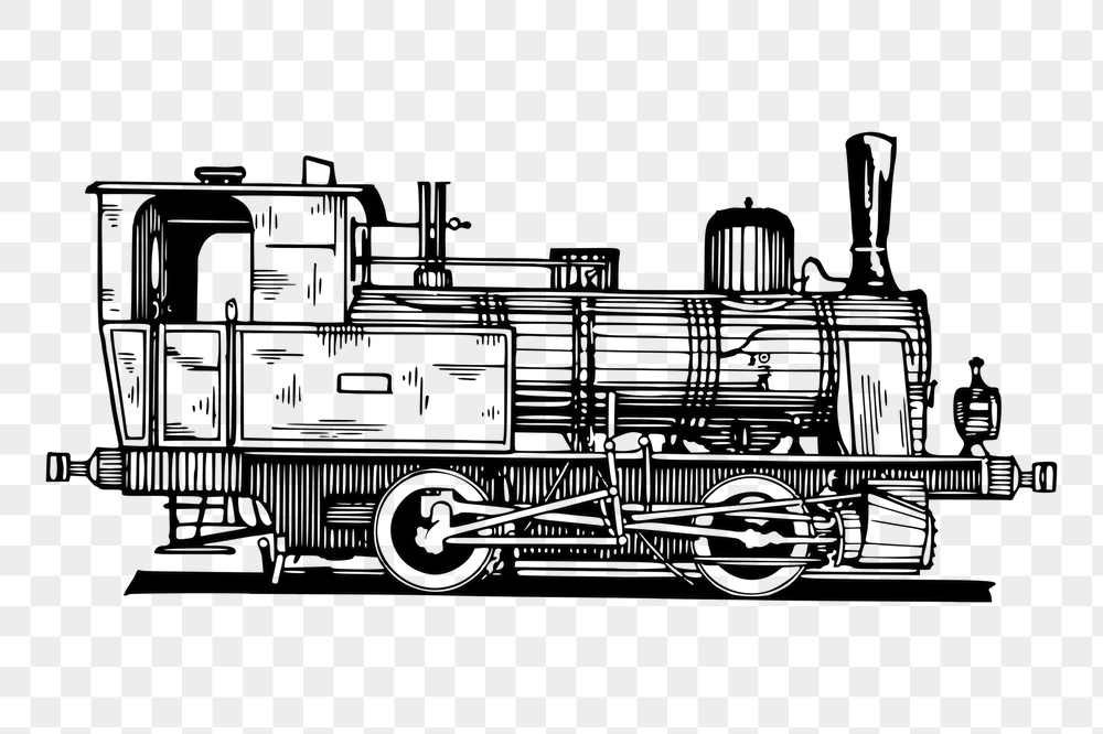Locomotive train png sticker, vintage | Free PNG - rawpixel