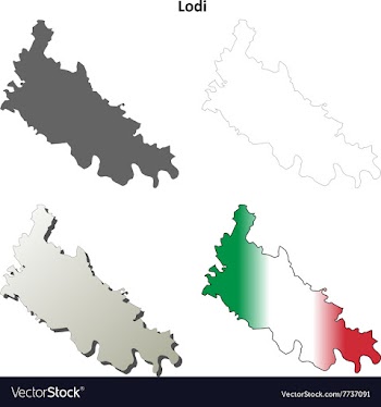 Lodi blank detailed outline map set vector image