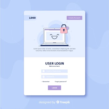 Log in landing page template Free Vector