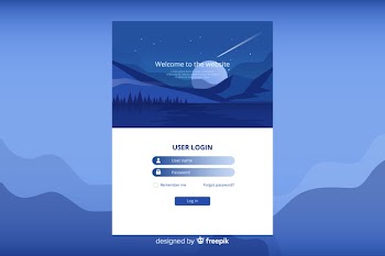 Log in landing page with starry night background Free Vector