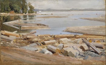 Log raft, 1886, by Albert | Free Photo - rawpixel