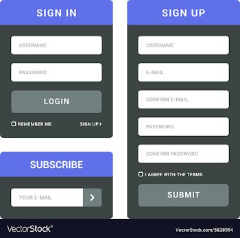  					Login Sign In and Subscribe Forms vector image														